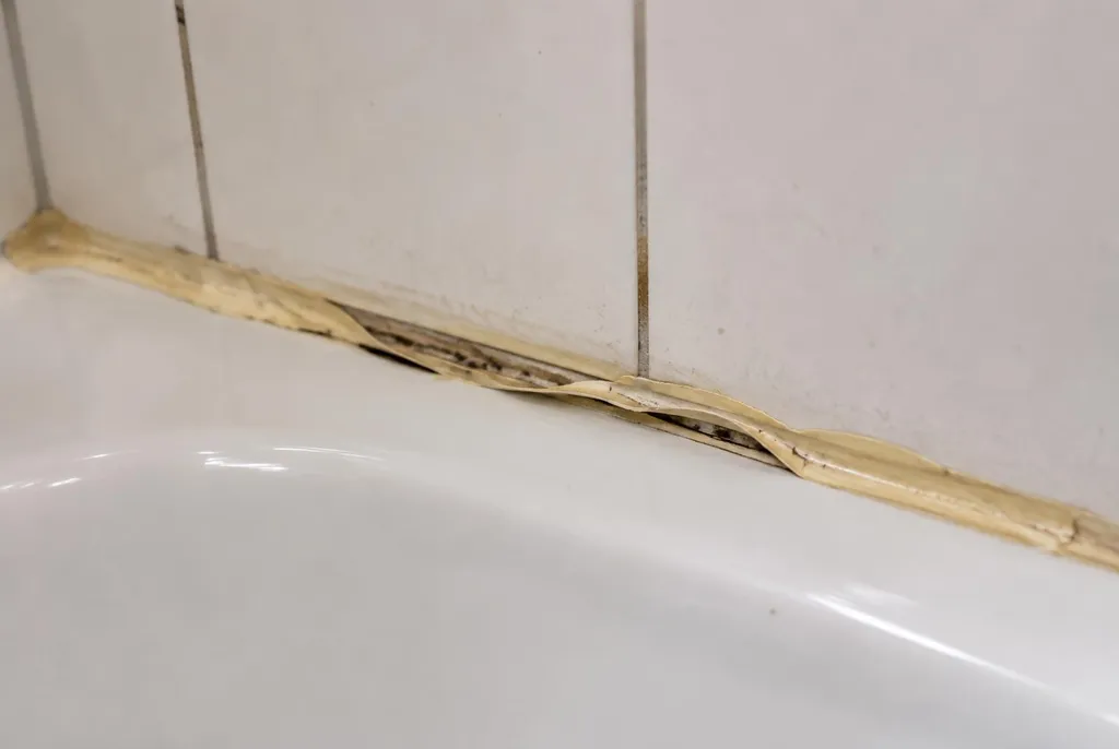 Kitbedrijf Loosdrecht – loslatende kit naast het bad